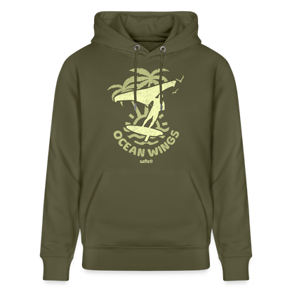 Unisex Bio-Hoodie CRUISER -ocean wings- - Khaki Grün