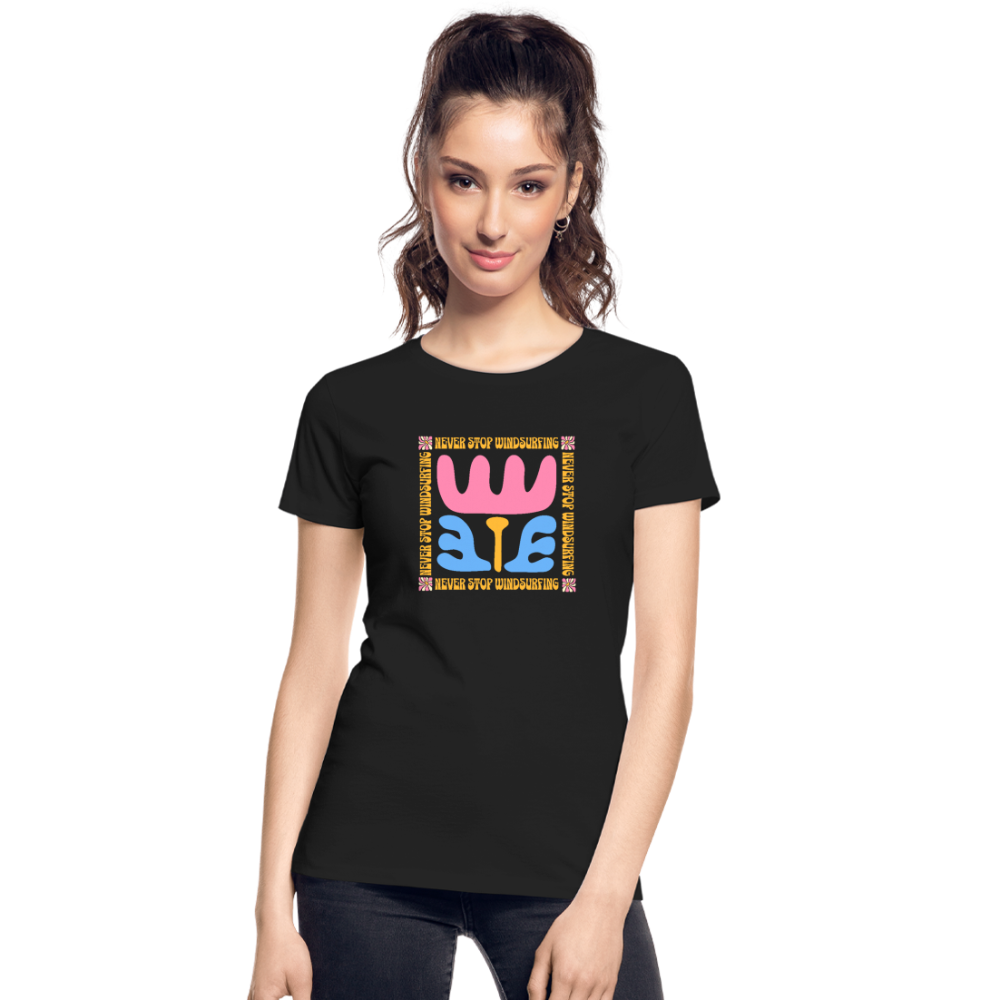 Frauen Premium Bio T-Shirt -wavy- - Schwarz