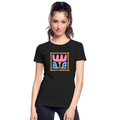 Frauen Premium Bio T-Shirt -wavy- - Schwarz