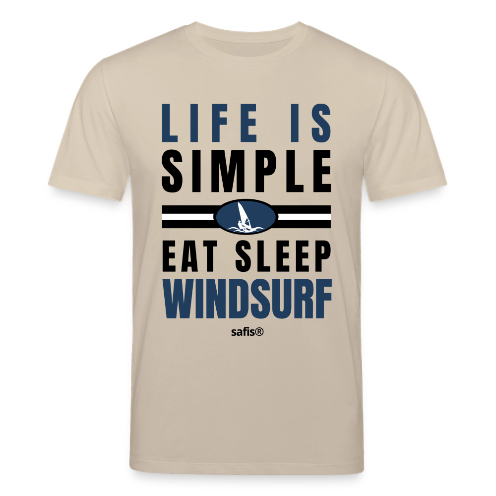 Windsurf Shirt Männer -eat sleep windsurf- Unisex Bio-T-Shirt CREATOR - Beige