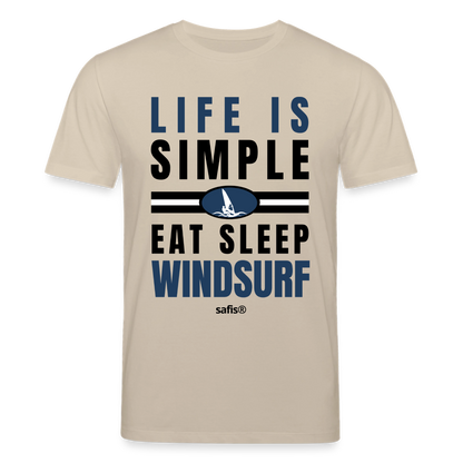 Windsurf Shirt Männer -eat sleep windsurf- Unisex Bio-T-Shirt CREATOR - Beige