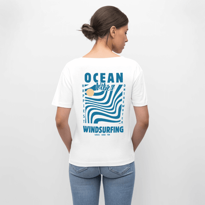 Relaxed Rundhals Frauen Bio-T-Shirt -happiest- - Weiß