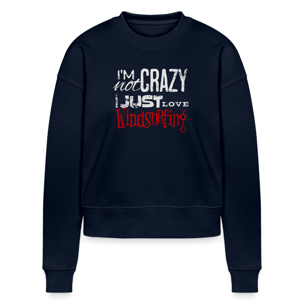 Cropped Frauen Bio-Sweatshirt -crazy- - Navy