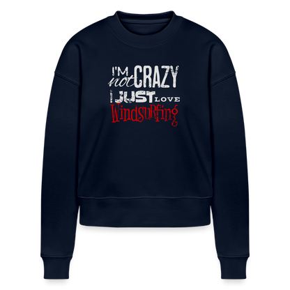 Cropped Frauen Bio-Sweatshirt -crazy- - Navy