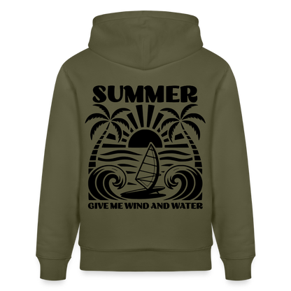 Unisex Bio-Hoodie CRUISER -give me wind and water- - Khaki Grün