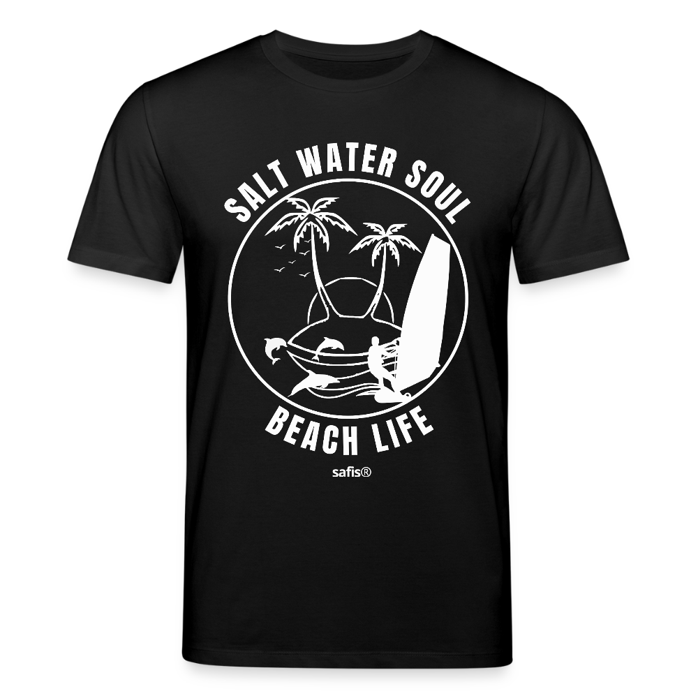 safis® Windsurf T-Shirt Unisex Bio-T-Shirt CREATOR -salt water soul- - Schwarz