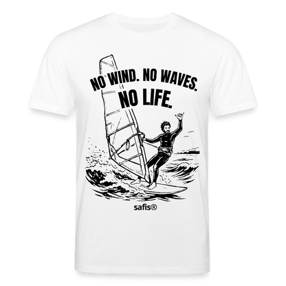safis® Windsurf Bio-Shirt -no life- Unisex Bio-T-Shirt CREATOR - Weiß
