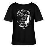 safis® Windsurfing Frauen Bio-T-Shirt --salt water soul- - Schwarz