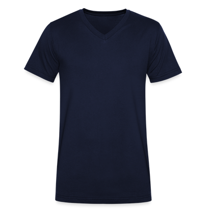 Männer Bio-T-Shirt mit V-Ausschnitt -buy happyness- - Navy