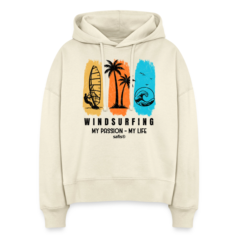 safis Windsurf Shirt Frauen Bio Hoodie Nora -my passion my life- - Natur