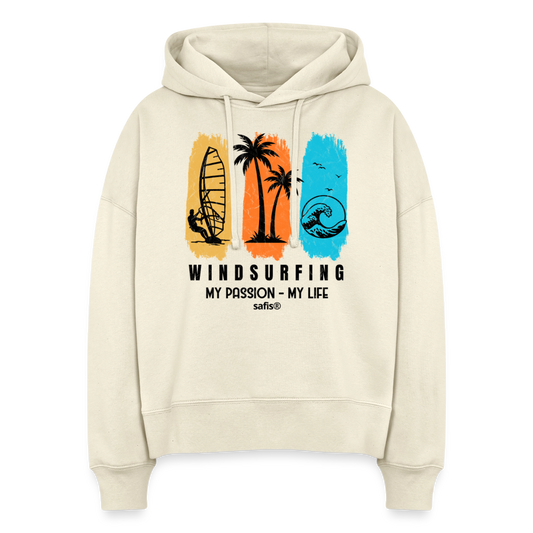 safis Windsurf Shirt Frauen Bio Hoodie Nora -my passion my life- - Natur