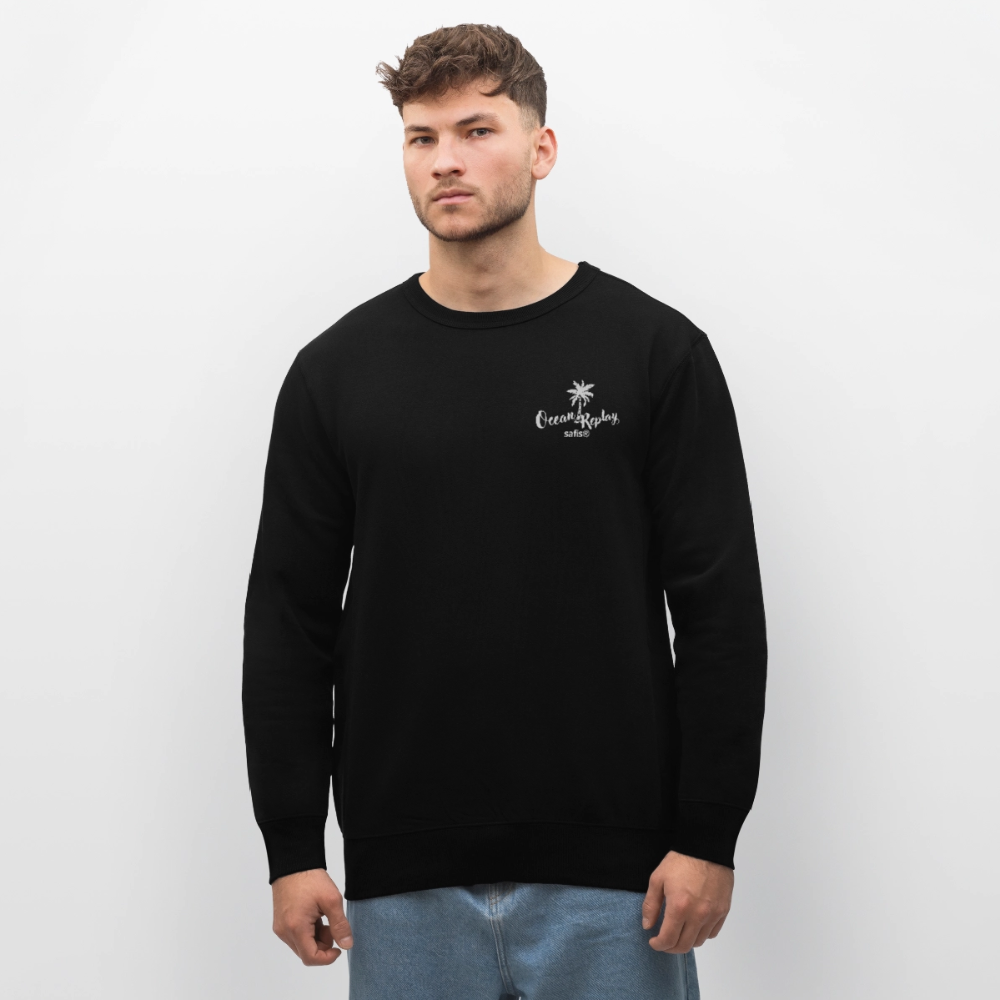 Unisex Bio-Sweatshirt Roller -Ocean replay- - Schwarz