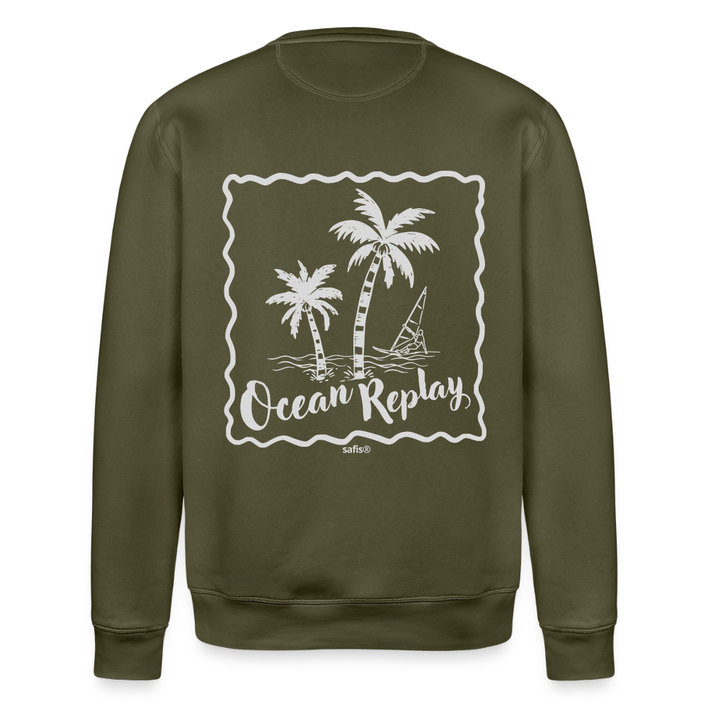 safis® Windsurf Bio-Sweatshirt Roller -Ocean replay- - Khaki
