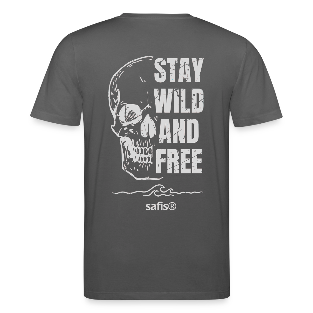 safis® Windsurf Shirt -wild and free- Unisex Bio-T-Shirt CREATOR - Anthrazit