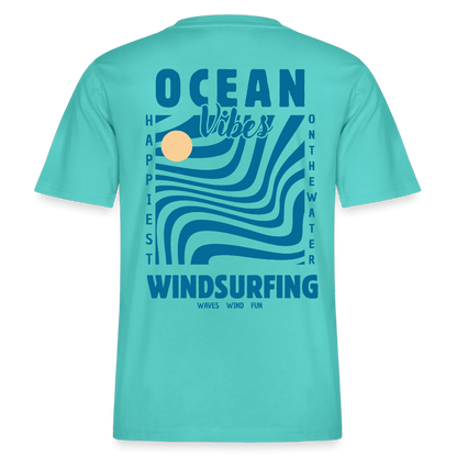 windsurf t shirt -happiest- - Poolblau