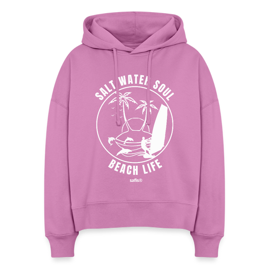 Boxy Frauen Bio Hoodie Nora -salt water soul- - Pink