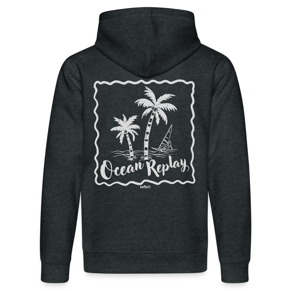 Unisex Bio-Hoodie DRUMMER -ocean replay- - Dunkelgrau meliert