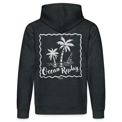 Unisex Bio-Hoodie DRUMMER -ocean replay- - Dunkelgrau meliert