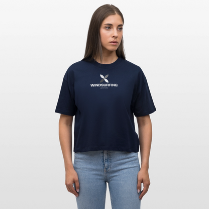 Frauen Boxy Bio-T-Shirt -adventure- - Navy