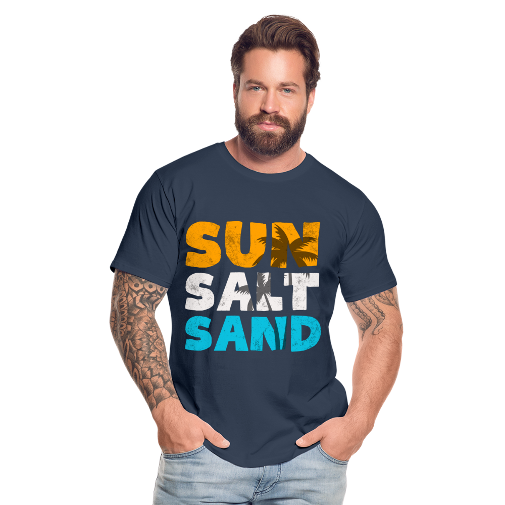 Männer Premium Bio T-Shirt -sun salt sand- - Navy