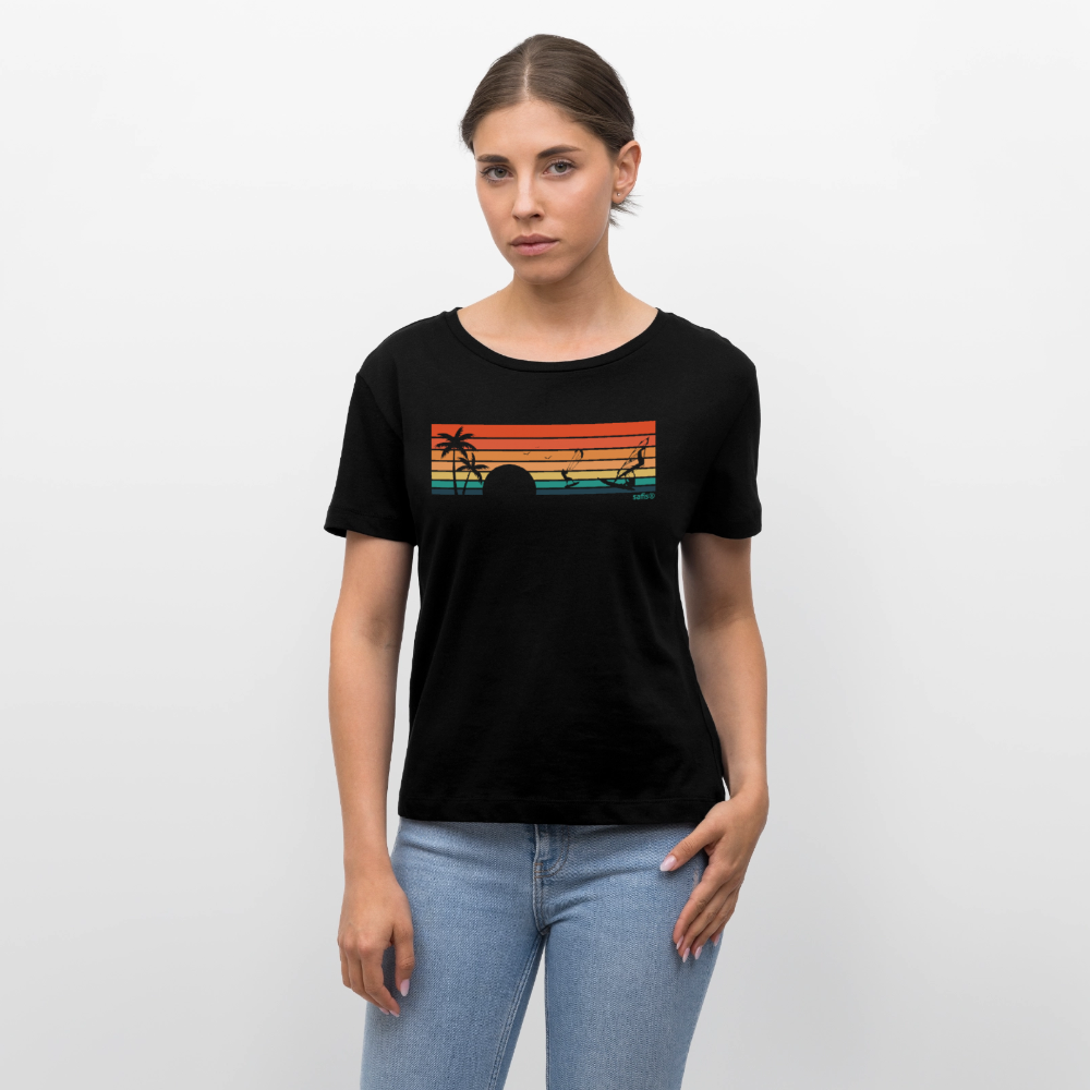 -sunset- Stanley/Stella Relaxed Rundhals Frauen Bio-T-Shirt SERENA - Schwarz