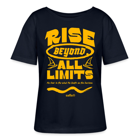 -rise all limits- Relaxed Rundhals Frauen Bio-T-Shirt - Navy