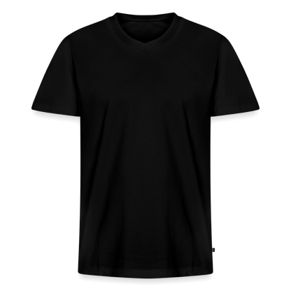 Schwarzes Bio T-Shirt für Männer mit V-Ausschnitt – surf up Design