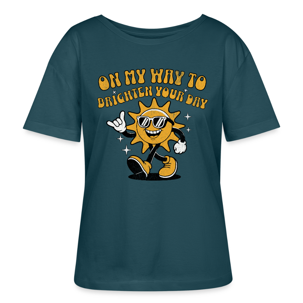 Safis Sports Frauen Bio-T-Shirt -on my way- - Dunkles Petrol