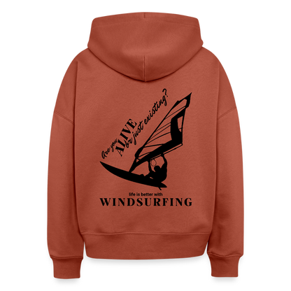 Windsurf Frauen Bio Hoodie -are you alive- - Terrakotta