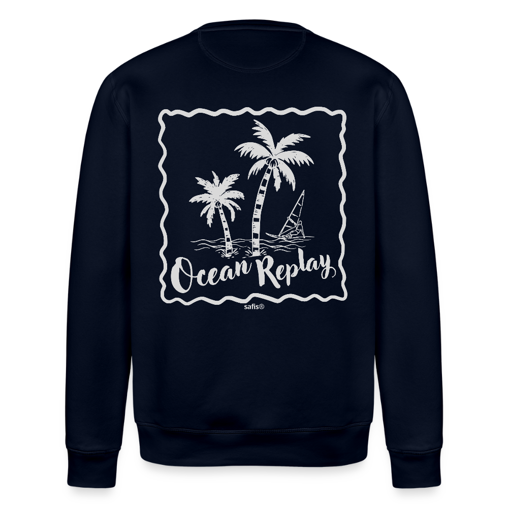 Unisex Bio-Sweatshirt ROLLER -ocean replay- - Navy