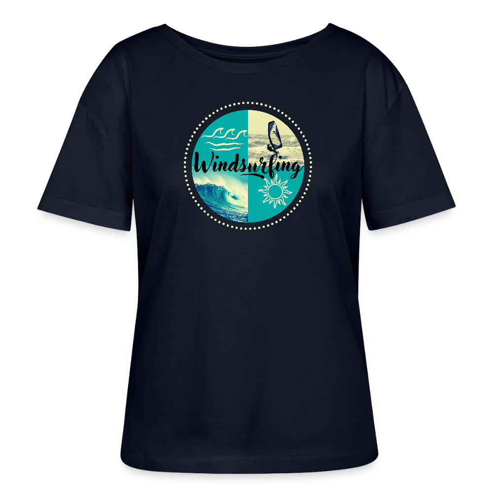 Relaxed Rundhals Frauen Bio-T-Shirt -ocean- - Navy