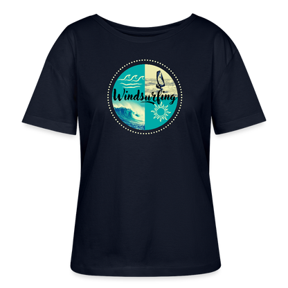 Relaxed Rundhals Frauen Bio-T-Shirt -ocean- - Navy