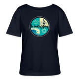 Relaxed Rundhals Frauen Bio-T-Shirt -ocean- - Navy