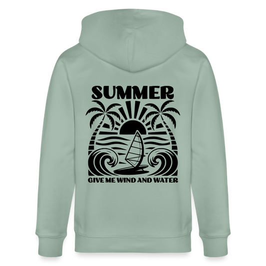 Safis Shop -  Bio-Kapuzenjacke -give me wind and water- - Helles Graugrün