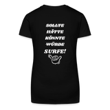Windsurfer geschenk T-Shirt mit V-Ausschnitt -surfe!- - Schwarz