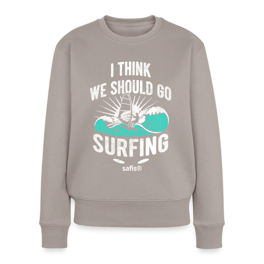 Windsurfing Frauen Premium Pullover -surfing- - Taupe safis®