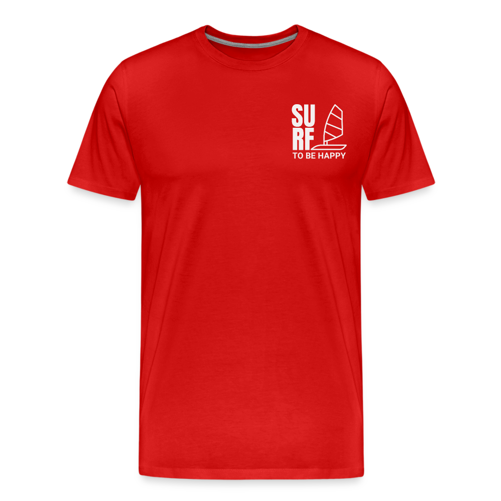 Männer Premium Bio T-Shirt -surf to be happy- - Rot