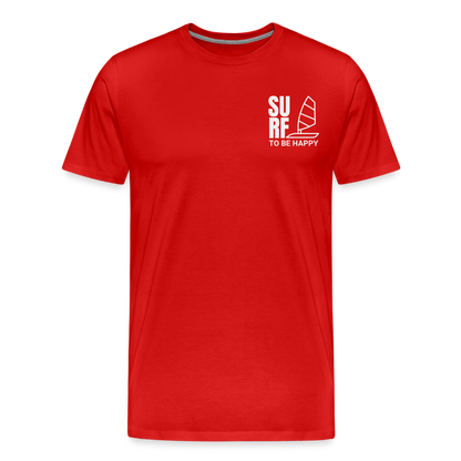 Männer Premium Bio T-Shirt -surf to be happy- - Rot