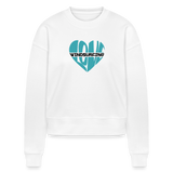 Cropped Frauen Bio-Sweatshirt -Herz- - Weiß