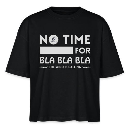 Frauen Boxy Bio-T-Shirt -bla bla bla- - Schwarz