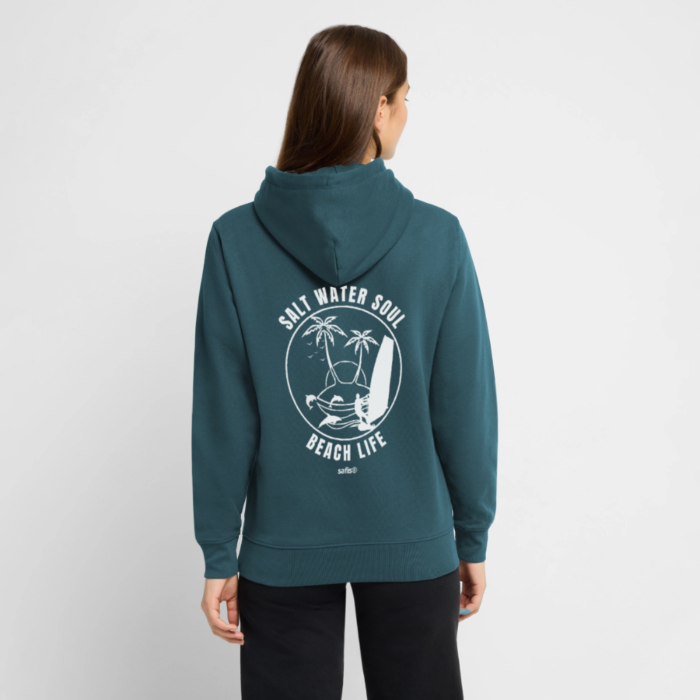 Unisex Bio-Hoodie CRUISER -salt water soul- - Dunkles Petrol