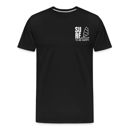 Männer Premium Bio T-Shirt -surf to be happy- - Schwarz