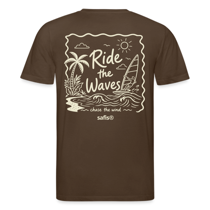 Unisex Bio-T-Shirt CREATOR -ride the waves- - Dunkelbraun