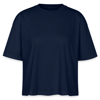 Frauen Boxy Bio-T-Shirt -surfe!- - Navy