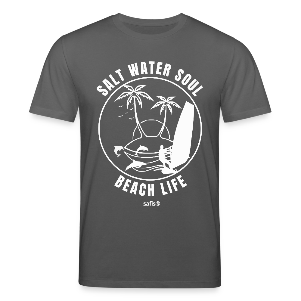 safis® Windsurf Unisex Bio-T-Shirt CREATOR -salt water soul- - Anthrazit