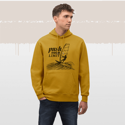 Bio Baumwoll Hoodie CRUISER push für Windsurf Begeisterte - Ocker