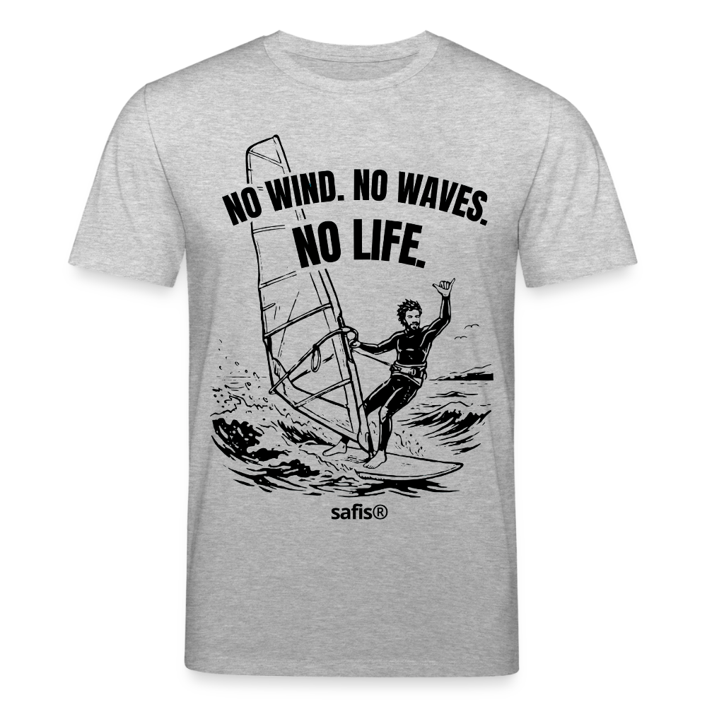 safis Windsurf Bio-Shirt -no life- Unisex Bio-T-Shirt CREATOR - Grau meliert