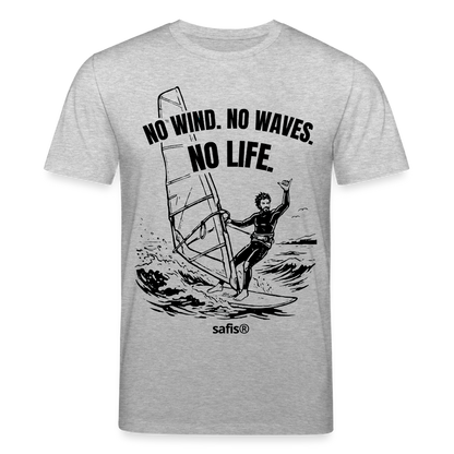 safis Windsurf Bio-Shirt -no life- Unisex Bio-T-Shirt CREATOR - Grau meliert