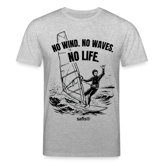 safis Windsurf Bio-Shirt -no life- Unisex Bio-T-Shirt CREATOR - Grau meliert