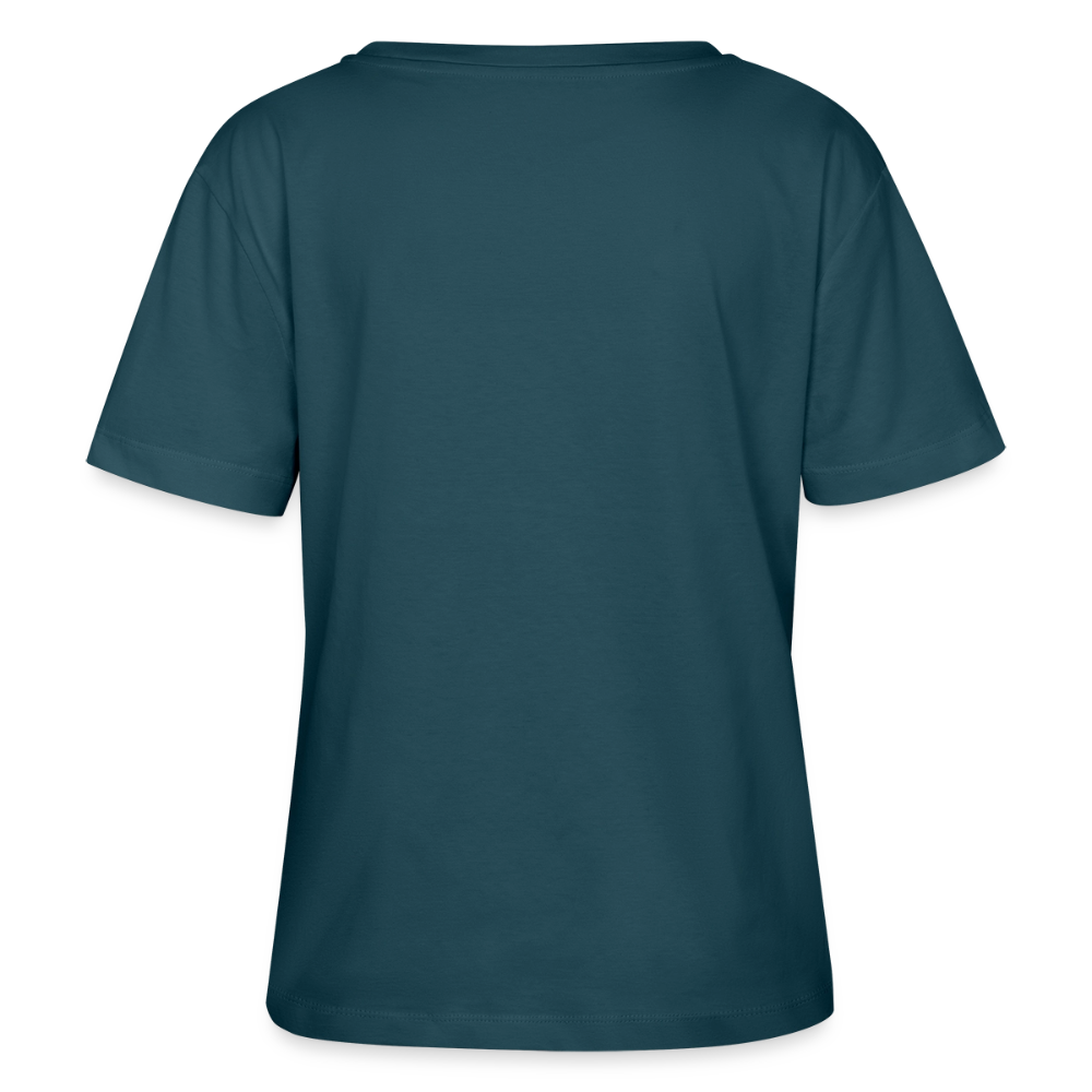 Relaxed Rundhals Frauen Bio-T-Shirt SERENA -surfing- - Dunkles Petrol